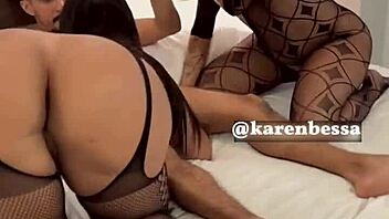 BIG BAMBU POUNDS MY HOT FRIEND WHILE HUBBY FILMS