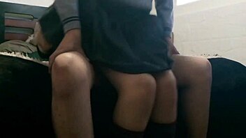 long hair latina teen skips class for creampie fuck in uniform