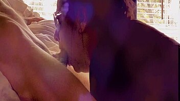 girlfriend unwinds deepthroating long uncut cock close-up homemade