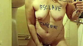 bdsm milf slave eats from bowl while pov toy humiliation and dirty talk