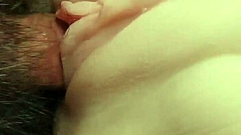 Double penetration stretches her shaved big pussy with toys and fuck doll action