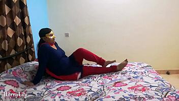 indian milf bhabhi slurps cum in closeup mouth fuck