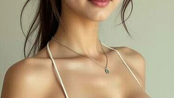 cute thai girl in lingerie shows off beautiful big tits