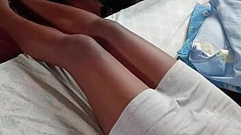 morning petite chocolate hairy pussy fucked missionary big black cock moans