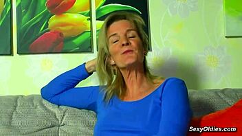 German Granny Fingers Herself in Lingerie