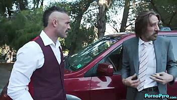 Hot Ebony Misty Stone Pounds Two Monster White Cocks!