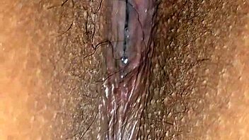 up close interracial couple creampies hairy exotic milf pussy