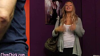 Hey, watch this busty domina tease your throbbing cock!