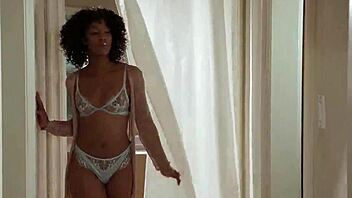 Hot Ebony Misty Stone Pounds Two Monster White Cocks!