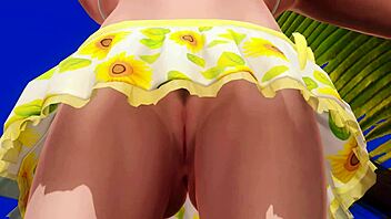 Big ass tits babe strips topless panties on beach closeup