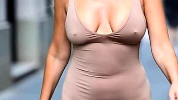 Busty milfs bounce massive natural tits braless public compilation
