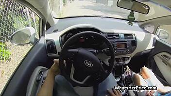 pickup short haired blonde cutie bent over fucked hard outdoor cash