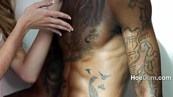 Petite beauty teases Damion Dayski's elbow-thick interracial cock