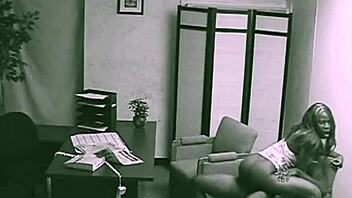 black couple sneaks hardcore fuck and blowjob in office