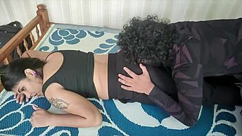 desi lovers cuddle with sweet kisses and soft caresses on bed