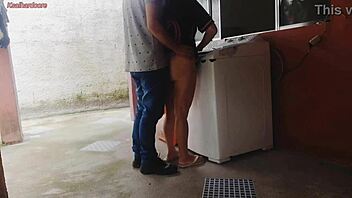 Married housewife trades curves for washer fix