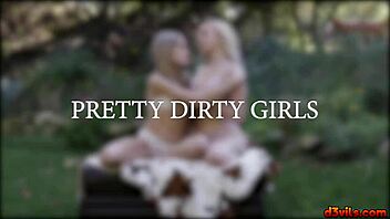 scarlett sage and river fox kiss grope and lick shaved pussies in outdoor garden facesitting orgasm