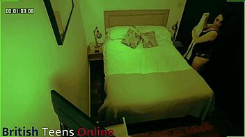 Voyeur couple's first time airbnb fuck in costumes pantyhose!