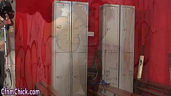 Hey, watch this busty domina tease your throbbing cock!