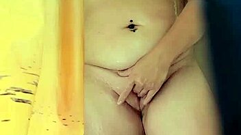 peeping neighbor catches milf shower toy riding cum tits