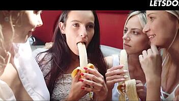 after party lexi dona and florane russell lick and finger passionately