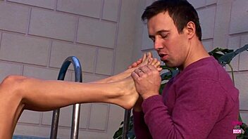 blonde bikini babe loves doggy style foot play