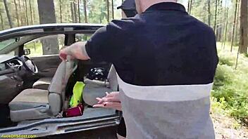 Public Parked Car Anal Explosion!