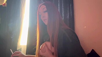 Italian milf flashes and smokes casually