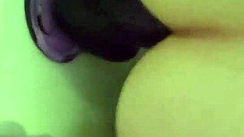 peeping neighbor catches milf shower toy riding cum tits