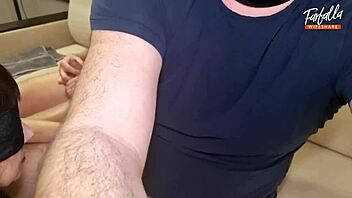 Bisexual threesome explodes with slave fun part 1!