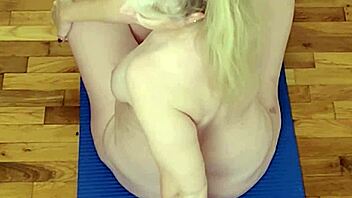 jerk off now to this hot milf's naked yoga poses