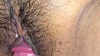 up close interracial couple creampies hairy exotic milf pussy