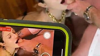 Lady Knoxtar gives sloppy backstage blowjob with facial cumshot