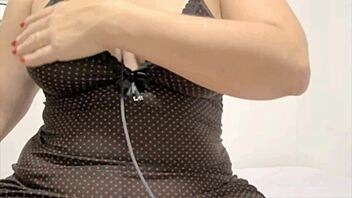 Bb w slut wife flashes huge tits pussy at party