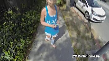 pickup short haired blonde cutie bent over fucked hard outdoor cash