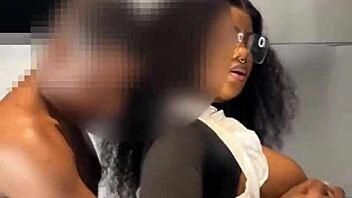 Ebony Maid Caught Masturbating, Rides Boss Big Cock