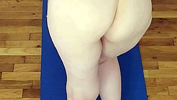 jerk off now to this hot milf's naked yoga poses