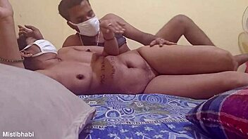 boyfriend sneaks quick anal creampie into her tight shorts