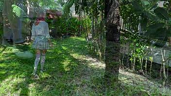 Busty Redhead College Babe Tied Up Moaning from Spanking