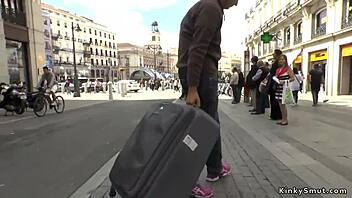spanish bdsm slut bound paraded fucked in public streets