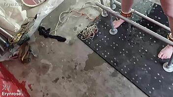 bound slave begs desperately for huge dildo squirting orgasm release