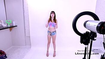 Hot Brunette Model on Casting Couch Gets Rough Creampie Ride Interview to Orgasm!