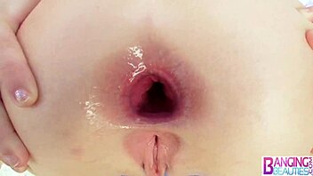 zoey monroe gapes ass wide with massive dildo toy