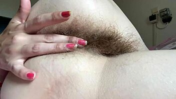 she worships her super hairy asshole in fetish close-up