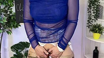 MILF teacher in lingerie heels explains clit with hot demo