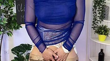 MILF teacher in lingerie heels explains clit with hot demo