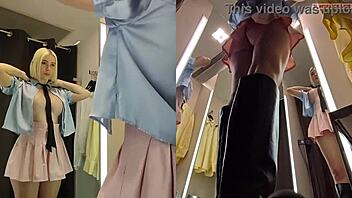 hey check this juicy pussy upskirt in fitting room spy cam