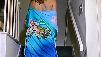 luna lains dances her exotic redhead curves outta pantyhose on stairs 🔥