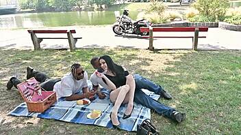 tattooed anna de ville dives into interracial dp threesome bliss with huge cocks