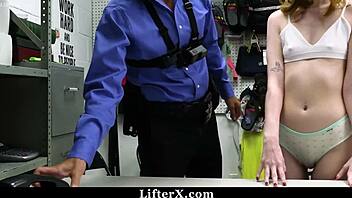 Pervert Mall Cop Punishes Shoplifting Teen with Hardcore Garage Fuck - LifterX